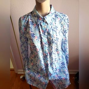 Talbots Long sleeve print Blouse